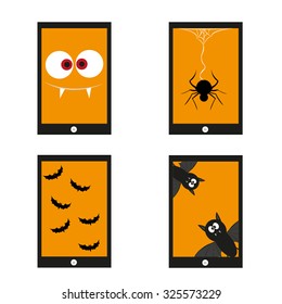 Abstract halloween mobile screen wallpaper, design element