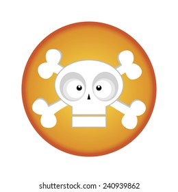 abstract halloween object on an orange circle on a white background