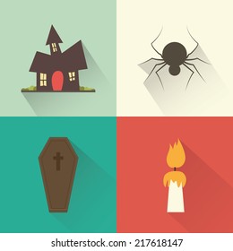 abstract halloween objects on a special background