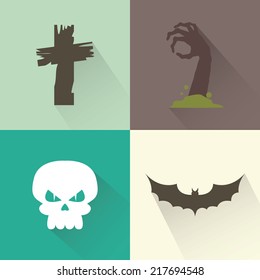 Abstract halloween objects on a special background