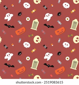 Abstract halloween pattern design background. Vector illustration.