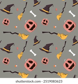 Abstract halloween pattern design background. Vector illustration.
