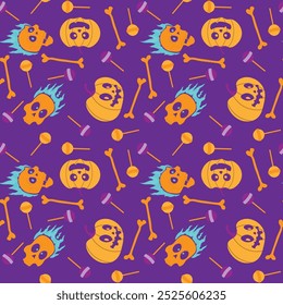 Abstract halloween pattern design background. Vector illustration.