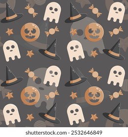 Abstract halloween pattern design background. Vector illustration.