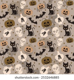 Abstract halloween pattern design background. Vector illustration.