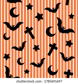 Abstract. Halloween seamless pattern. bat background. design for pillow, print, fashion, clothing, fabric, gift wrap. vector.