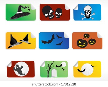abstract halloween sticker series set