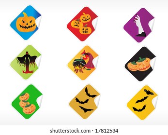 abstract halloween sticker series set