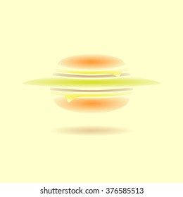 abstract hamburger cheeseburger vector outline illustration