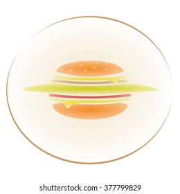 abstract hamburger cheeseburger vector outline illustration logo