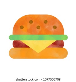 Abstract hamburger vector background, look like watercolor drop style