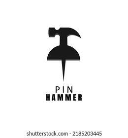 abstract hammer and pin silhouette illustration design