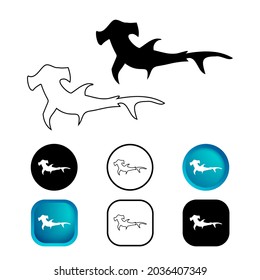 Abstract Hammerhead Fish Icon Set
