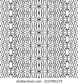 Abstrakte Handbatik. Native Dark Doodle Batik. Doodle Native Ink Muster. Schwarzes, afrikanisches Muster. Schwarzes Farbtink-Schriftzeichen-Muster. Einfache Ethnische Linie Vektor. Nahtloses dunkles Skriptdesign