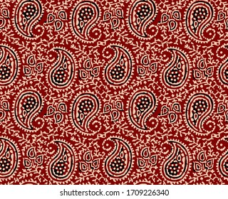 abstract hand block ajrakh print background pattern