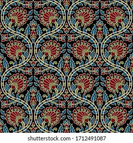 abstract hand block ajrakh print background pattern