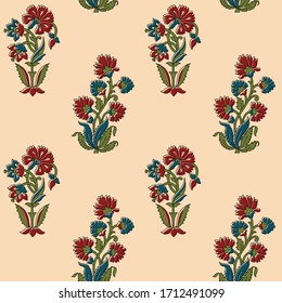 Abstract Hand Block Ajrakh Print Background Pattern