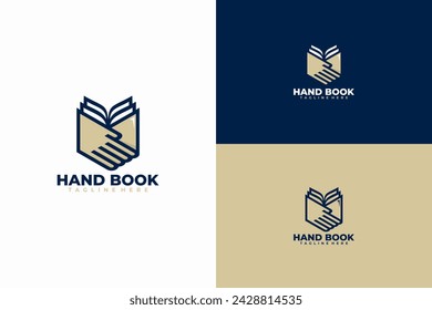 vector abstracto del logotipo del libro de mano