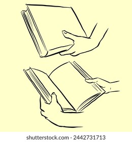 Abstract of hand and book vector for card, decoration, illustration