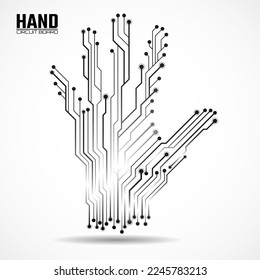 Abstrakte Hand der Schalttafel, Technologiekonzept. Vektorgrafik