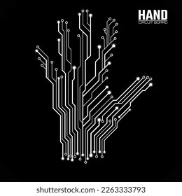 Abstrakte Hand der Schalttafel, Technologiekonzept. Vektorgrafik