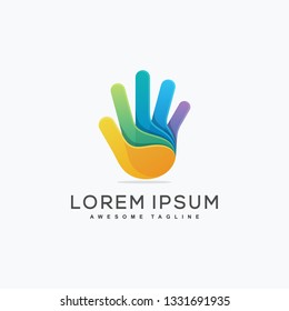Abstract Hand Concept illustration vector Design template. Suitable for Creative Industry, Multimedia, entertainment, Educations, Shop, and any related business