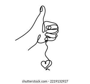  Abstract hand control as line drawing on white background	.Vector