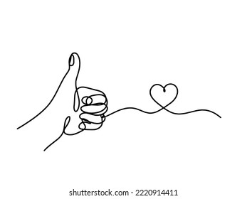  Abstract hand control as line drawing on white background	.Vector
