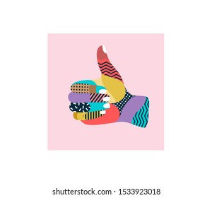 Abstract hand, do not forget thumbs up!