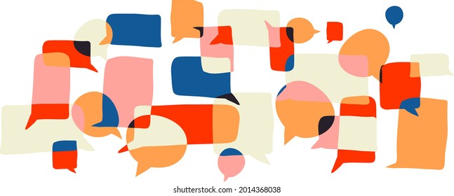 Abstract hand draw bubles text background. Talking concept 