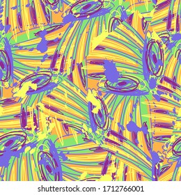 Abstract hand draw exotic background. Seamless pattern.