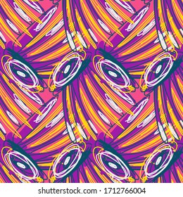Abstract hand draw exotic background. Seamless pattern.