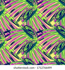 Abstract hand draw exotic background. Seamless pattern.