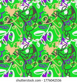 Abstract hand draw nature patterns on the seamless background.