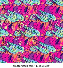 Abstract hand draw pattern on seamless backdrop.