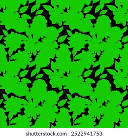 Mão abstrata Desenhar sem costura Duas flores e folhas de cor padrão de vetor sem emenda isolado fundo padrão floral vetor sem emenda no estilo havaiano com flor grande. Design de flor grande silhueta