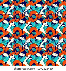 Abstract hand draw shapes patterns. Seamless backdrop
