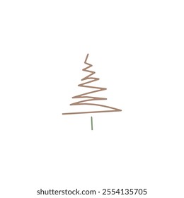Abstract hand draw tree islolated on white background