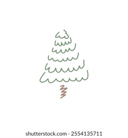 Abstract hand draw tree islolated on white background