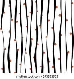 abstract hand draw vertical lines with red dots