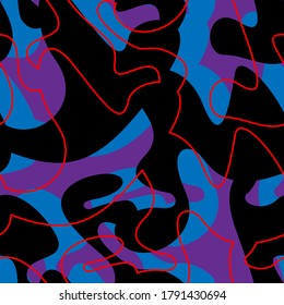 Abstract hand draw wave shapes. Seamless backdrop
