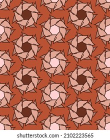 Abstract Hand Drawing 70s Geometric Retro Flower Shapes Seamless Vector Pattern Isolated Background