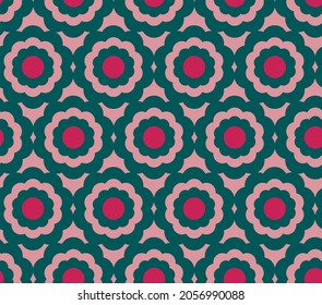 Abstract Hand Drawing Art Deco Floral Geometric Shapes Seamless Vector Pattern Isolated Background