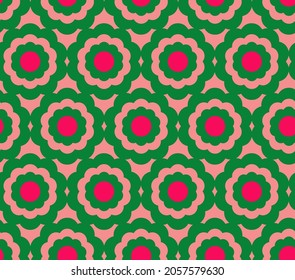 Abstract Hand Drawing Art Deco Floral Geometric Shapes Seamless Vector Pattern Isolated Background