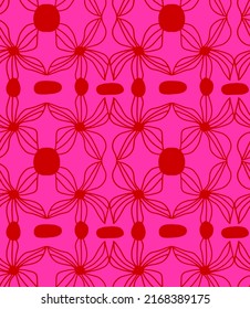 Abstrakte Handzeichnung Art Deco Geometrische Spitze Streifen Hibiskus Blumen Nahtlose Vintage Vektormuster einzeln auf Hintergrund