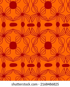 Resumen Dibujo A Mano Art Deco Geométrico Lace Rastreado Hibiscus Flores Seamless Vintage Patrón Vector Aislado Fondo