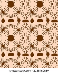 Abstract Hand Drawing Art Deco Geometric Lace Striped Hibiscus Flowers Seamless Vintage Vector Pattern Isolated Background