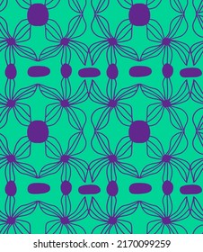 Abstract Hand Drawing Art Deco Geometric Lace Striped Hibiscus Flowers Seamless Vintage Vector Pattern Isolated Background
