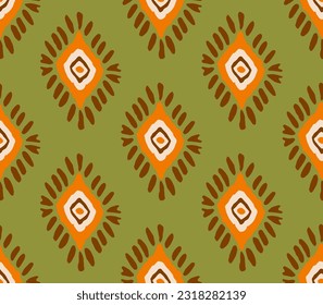 Abstract Hand Drawing Aztec Bohemian Ethnic Geometric Shapes Seamless Vector Pattern Isolated Background