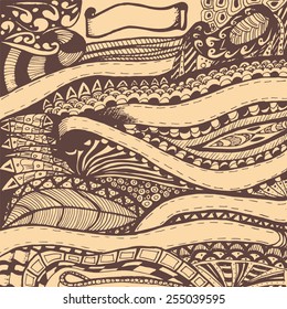 Abstract hand drawing background. Doodles. Space for text.